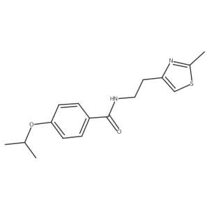 Cc1nc(CCNC(=O)c2ccc(OC(C)C)cc2)cs1结构式