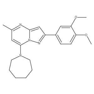 7-(Azepan-1-yl)-2-(3,4-dimethoxyphenyl)-5-methylpyrazolo[1,5-a]pyrimidine结构式
