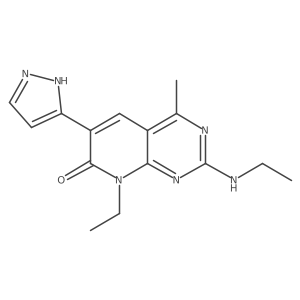 8-Ethyl-2-(ethylamino)-4-methyl-6-(1h-pyrazol-5-yl)pyrido[2,3-d]pyrimidin-7(8h)-one结构式