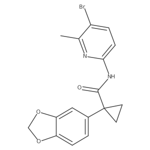 1-(benzo[d][1,3]dioxol-5-yl)-N-(5-bromo-6-methyl-pyridin-2-yl)cyclopropanecarboxamide Structure