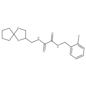 N1-(1,4-dioxaspiro[4.4]nonan-2-ylmethyl)-N2-(2-chlorobenzyl)oxalamide结构式