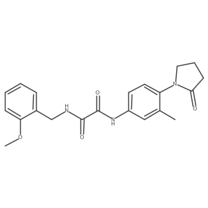 N1-(2-methoxybenzyl)-N2-(3-methyl-4-(2-oxopyrrolidin-1-yl)phenyl)oxalamide结构式