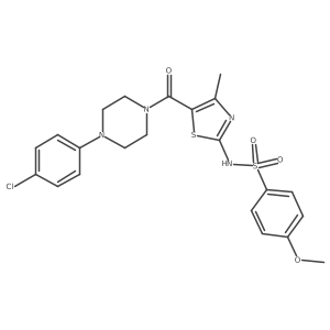 Benzenesulfonamide, N-[5-[[4-(4-chlorophenyl)-1-piperazinyl]carbonyl]-4-methyl-2-thiazolyl]-4-methoxy- Structure