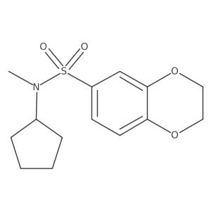 N-cyclopentyl-N-methyl-2,3-dihydro-1,4-benzodioxine-6-sulfonamide结构式