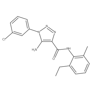 5-amino-1-(3-chlorophenyl)-N-(2-ethyl-6-methylphenyl)-1H-1,2,3-triazole-4-carboxamide结构式