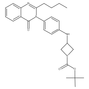 tert-butyl 3-(4-(2-butyl-4-oxoquinazolin-3(4H)-yl)phenylamino)azetidine-1-carboxylate结构式