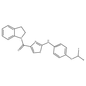 N-[4-(difluoromethoxy)phenyl]-4-(2,3-dihydro-1H-indole-1-carbonyl)-1,3-thiazol-2-amine Structure