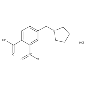 2-Nitro-4-(pyrrolidin-1-ylmethyl)benzoic acid;hydrochloride Structure