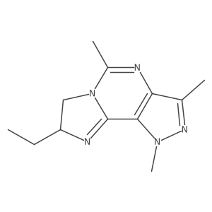 1H-Imidazo(1,2-C)pyrazolo(3,4-E)pyrimidine, 8-ethyl-7,8-dihydro-1,3,5-trimethyl-, (R)- Structure