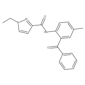N-(2-benzoyl-4-methylphenyl)-1-ethyl-1H-pyrazole-3-carboxamide结构式