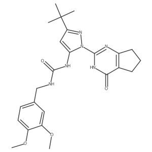 1-(3-(tert-butyl)-1-(4-oxo-4,5,6,7-tetrahydro-3H-cyclopenta[d]pyrimidin-2-yl)-1H-pyrazol-5-yl)-3-(3,4-dimethoxybenzyl)urea Structure