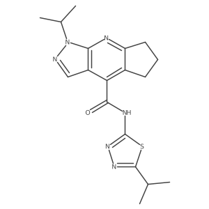 1-isopropyl-N-(5-isopropyl-1,3,4-thiadiazol-2-yl)-1,5,6,7-tetrahydrocyclopenta[b]pyrazolo[4,3-e]pyridine-4-carboxamide结构式