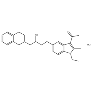 1-(5-(3-(3,4-dihydroisoquinolin-2(1H)-yl)-2-hydroxypropoxy)-1-ethyl-2-methyl-1H-indol-3-yl)ethanone hydrochloride结构式
