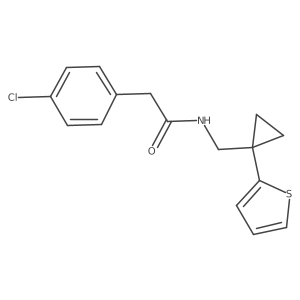 O=C(Cc1ccc(Cl)cc1)NCC1(c2cccs2)CC1结构式