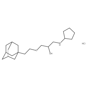 1-(2-((3r,5r,7r)-Adamantan-1-yl)ethoxy)-3-(cyclopentylamino)propan-2-ol hydrochloride结构式
