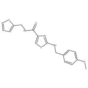 N-(furan-2-ylmethyl)-2-[(4-methoxybenzyl)amino]-1,3-thiazole-4-carboxamide结构式