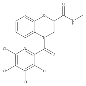 N-methyl-4-(3,4,5,6-tetrachloropyridine-2-carbonyl)-3,4-dihydro-2H-1,4-benzoxazine-2-carboxamide结构式