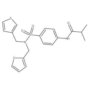 N-(4-(N-(furan-2-ylmethyl)-N-(thiophen-3-ylmethyl)sulfamoyl)phenyl)isobutyramide结构式