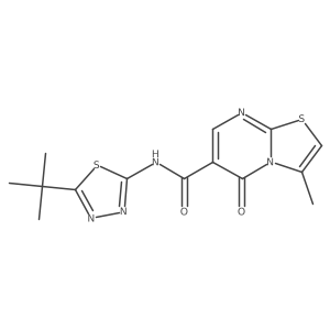 N-[(2Z)-5-tert-butyl-1,3,4-thiadiazol-2(3H)-ylidene]-3-methyl-5-oxo-5H-[1,3]thiazolo[3,2-a]pyrimidine-6-carboxamide Structure