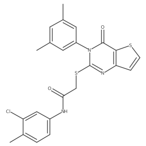 N-(3-chloro-4-methylphenyl)-2-{[3-(3,5-dimethylphenyl)-4-oxo-3,4-dihydrothieno[3,2-d]pyrimidin-2-yl]sulfanyl}acetamide结构式