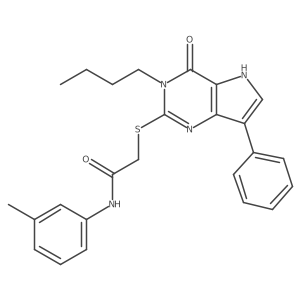 2-[(3-butyl-4-oxo-7-phenyl-4,5-dihydro-3H-pyrrolo[3,2-d]pyrimidin-2-yl)sulfanyl]-N-(3-methylphenyl)acetamide Structure
