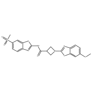 1-(6-methoxybenzo[d]thiazol-2-yl)-N-(6-(methylsulfonyl)benzo[d]thiazol-2-yl)azetidine-3-carboxamide结构式