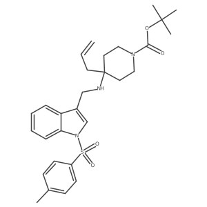 tert-butyl 4-allyl-4-((1-tosyl-1H-indol-3-yl)methylamino)piperidine-1-carboxylate Structure