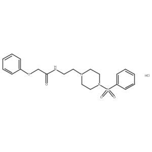 2-phenoxy-N-(2-(4-(phenylsulfonyl)piperazin-1-yl)ethyl)acetamide hydrochloride Structure