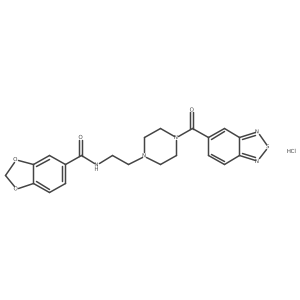N-(2-(4-(benzo[c][1,2,5]thiadiazole-5-carbonyl)piperazin-1-yl)ethyl)benzo[d][1,3]dioxole-5-carboxamide hydrochloride结构式