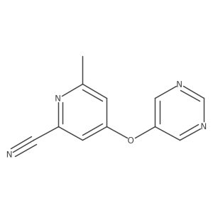 6-Methyl-4-(pyrimidin-5-yloxy)picolinonitrile结构式