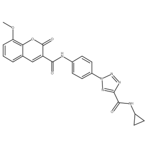 N-cyclopropyl-2-(4-(8-methoxy-2-oxo-2H-chromene-3-carboxamido)phenyl)-2H-tetrazole-5-carboxamide Structure