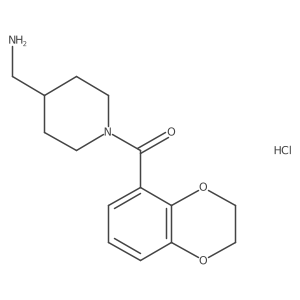 (4-(Aminomethyl)piperidin-1-yl)(2,3-dihydrobenzo[b][1,4]dioxin-5-yl)methanone hydrochloride Structure
