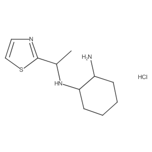 N1-(1-(thiazol-2-yl)ethyl)cyclohexane-1,2-diamine hydrochloride结构式