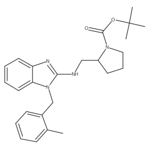 tert-Butyl 2-(((1-(2-methylbenzyl)-1H-benzo[d]imidazol-2-yl)amino)methyl)pyrrolidine-1-carboxylate Structure