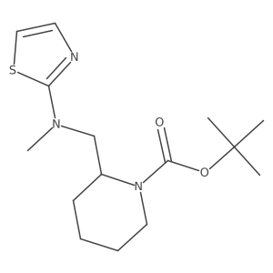 tert-Butyl 2-((methyl(thiazol-2-yl)amino)methyl)piperidine-1-carboxylate结构式