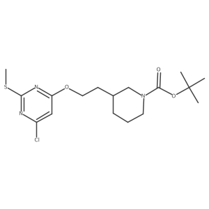 tert-Butyl 3-(2-((6-chloro-2-(methylthio)pyrimidin-4-yl)oxy)ethyl)piperidine-1-carboxylate Structure