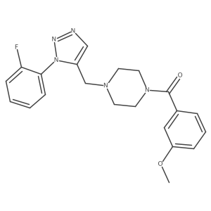 (4-((1-(2-fluorophenyl)-1H-1,2,3-triazol-5-yl)methyl)piperazin-1-yl)(3-methoxyphenyl)methanone结构式