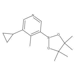 3-Cyclopropyl-4-methyl-5-(4,4,5,5-tetramethyl-1,3,2-dioxaborolan-2-yl)pyridine结构式