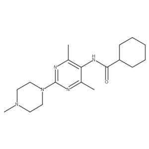 N-[4,6-dimethyl-2-(4-methylpiperazin-1-yl)pyrimidin-5-yl]cyclohexanecarboxamide结构式