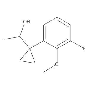 1-[1-(3-Fluoro-2-methoxyphenyl)cyclopropyl]ethan-1-ol结构式