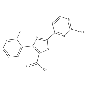 2-(2-Amino-4-pyrimidinyl)-4-(2-fluorophenyl)-5-thiazolecarboxylic acid结构式