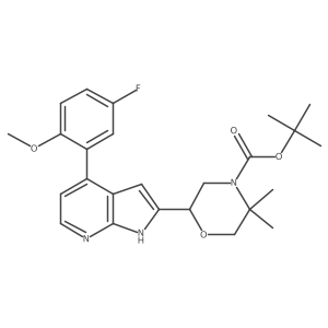 1,1-Dimethylethyl 2-[4-(5-fluoro-2-methoxyphenyl)-1H-pyrrolo[2,3-b]pyridin-2-yl]-5,5-dimethyl-4-morpholinecarboxylate Structure
