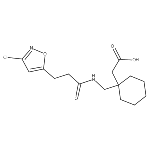 [1-({[3-(3-Chloro-1,2-oxazol-5-yl)propanoyl]amino}methyl)cyclohexyl]acetic acid结构式