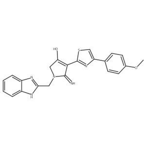 1-(1H-benzimidazol-2-ylmethyl)-5-imino-4-[4-(4-methoxyphenyl)-1,3-thiazol-2-yl]-2,5-dihydro-1H-pyrrol-3-ol Structure