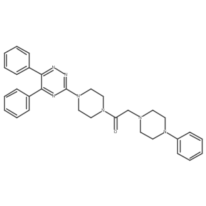 1-[4-(5,6-Diphenyl-1,2,4-triazin-3-yl)-1-piperazinyl]-2-(4-phenyl-1-piperazinyl)ethanone结构式