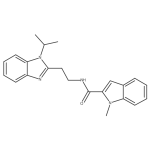 1-methyl-N-{2-[1-(propan-2-yl)-1H-benzimidazol-2-yl]ethyl}-1H-indole-2-carboxamide结构式