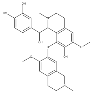 1,2-Benzenediol, 4-[hydroxy[1,2,3,4-tetrahydro-7-hydroxy-6-methoxy-2-methyl-8-[(1,2,3,4-tetrahydro-6-methoxy-2-methyl-7-isoquinolinyl)oxy]-1-isoquinolinyl]methyl]-, [R-(R*,R*)]-结构式