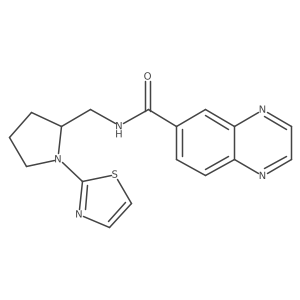 N-((1-(thiazol-2-yl)pyrrolidin-2-yl)methyl)quinoxaline-6-carboxamide结构式