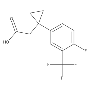 2-{1-[4-Fluoro-3-(trifluoromethyl)phenyl]cyclopropyl}acetic acid结构式