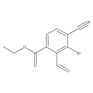 Ethyl 3-bromo-4-cyano-2-formylbenzoate结构式